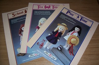 3 Fibre Crafts 11.5 Porcelain-Look-Doll Patterns and Instructions. - Image 1 of 4