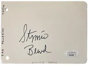 PÁGINA DE ÁLBUM STYMIE BEARD autografiado firmado 4x6 NUESTRA BANDA CERTIFICADA JSA AUTÉNTICO - Imagen 1 de 4