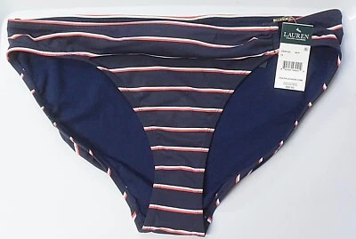 Ralph Lauren Dylan Anillo a Rayas Hipster Bikini Parte Inferior Azul Marino TALLA 14 NUEVO Foto 1 de 3