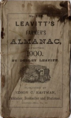 1900 Leavitt's Farmer's Almanac by Dudley Leavitt, Edson C. Eastman, Concord, NH - Image 1 of 2