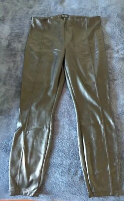 BNWOT Nicole Miller Faux Leather Stretchy Black Pants Size Large - Изображение 1 из 4