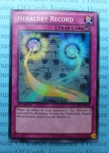 NUMH-EN059 Heraldry Record Super Rare Yu-Gi-Oh Card 1st Edit New - Picture 1 of 3