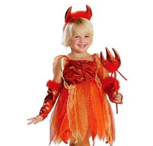 Girls Cute LIL DEVIL Halloween Devil Fairy Fancy Dress Costume Party Kids Outfit - Picture 1 of 2
