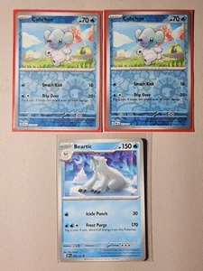 2x Cubchoo 053/197 reverse holo & 1x Beartic 054/197 Obsidian Flames NM - Picture 1 of 1