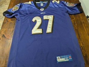 NFL Baltimore Ravens Rice #27 Reebok Purple On Field Sewn Jersey Men's Size 48 - Picture 1 of 10
