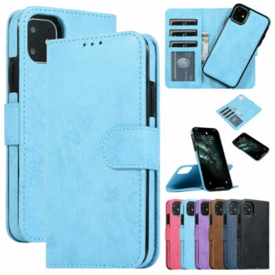For iPhone 16e 15 14 13 12 11 17 Pro Max Detachable Magnetic Leather Wallet Case - Image 1 of 4