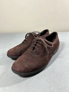 EASY SPIRIT WOMEN'S BROWN SUEDE LACE UP ANTI GRAVITY OXFORDS  SIZE 7