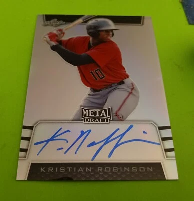 2019 Leaf Metal Draft KRISTIAN ROBINSON Silver Prismatic AUTOGRAPH RC (17/50) - Image 1 of 2