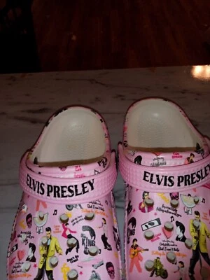 Girls Size J2 Elvis Crocs Gently Used  - Image 1 of 4