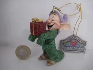 RARE JIM SHORE CHRISTMAS TREE HANGING ORNAMENT SNOW WHITE'S DOPEY DISNEY A21432 - Picture 1 of 19