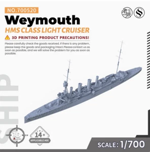 SSMODEL SSC700520 1/700 Military Model British Weymouth class Light Cruiser - Picture 1 of 5