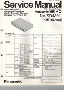 Service Manual #022 Panasonic NV-SD430 - Bild 1 von 1