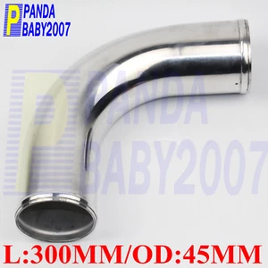 1.75in 1 3/4" POLISHING ALUMINUM 90 DEG ELBOW 45MM INTERCOOLER PIPE TUBE L=300MM - Picture 1 of 4