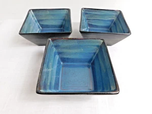 C7 - Oneida Stoneware Adriatic Blue Soup / Cereal Bowls Lot of 3 - Picture 1 of 4