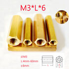 M3 Connector Nuts Stud Long Nuts for Allthread Rod Bar Hexagon Connecting Brass