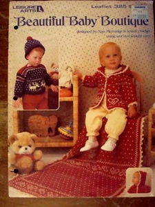 Leisure Arts Knit / Crochet Patterns VINTAGE LOT OF 3--Baby Women Pillows - Picture 1 of 6