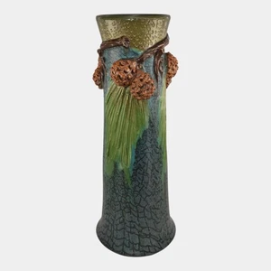 Ephraim Faience 2020 Hand Made Pottery Pinecone Ceramic Vase - Picture 1 of 6