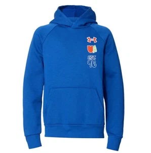 Under Armour Boys Rival Fleece Sketch Pack Hoodie In Tech Blue Size YM New - Picture 1 of 5