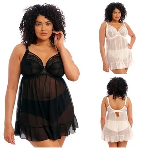 Elomi Priya Babydoll Chemise 4551 Underwired Semi Sheer Sexy Plus Size Nightwear - Picture 1 of 9