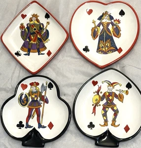 King Of Hearts Spielkarten Vorspeise Snack Teller 4er Set - Bild 1 von 17