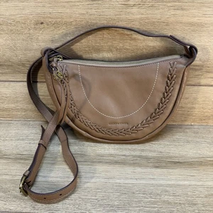 Lucky Brand Damen Seth braun geprägtes Leder Umhängetasche Handtasche klein - Bild 1 von 9