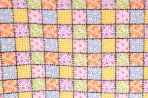 52"L x44"W Cranston Mary Engelbreit Small Check Plaid Yellow Orange Blue Flowers - Picture 1 of 8