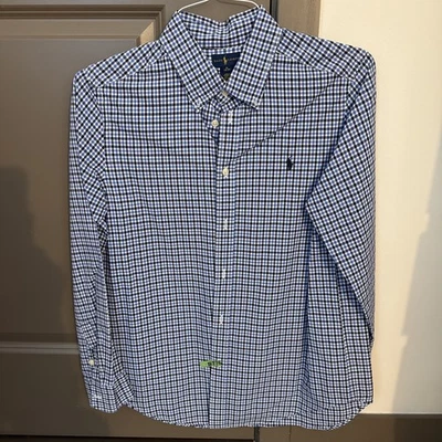 Polo Ralph Lauren Button Down Shirt Kids Size XL 18-20 Blue Checkered - Image 1 of 4
