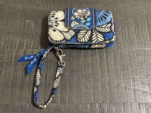VERA BRADLEY RETIRADO AZUL PANTANO ID CARTERA CARTERA FLORAL ACOLCHADA - Imagen 1 de 13