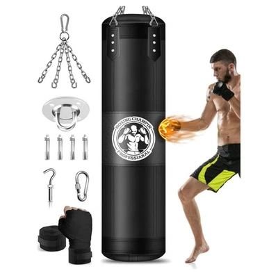 Boxsack Hängend 120cm Nylon ungefüllt MMA Kickboxtraining für Erwachsene - Bild 1 von 4