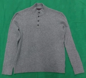 UNTUCKit Men's X-Large Cashmere 4 Button Cable Knit Gray Pullover Sweater Pristi - Picture 1 of 13