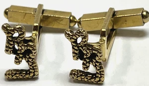 Gemelos Cuerda Antigua "RR" Western Cowboy Ranch Tono Dorado (¿Roy Rogers?) - Imagen 1 de 12