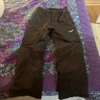 Pantalones de esquí para nieve con cremallera resistentes al agua aislados negros SKIGEAR para jóvenes talla mediana Foto 1 de 4