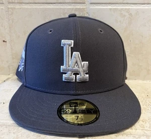 Los Angeles Dodgers New Era 59Fifty Dark Graphite Fitted Hat Sz 7 1/2 40th Anniv - Picture 1 of 6