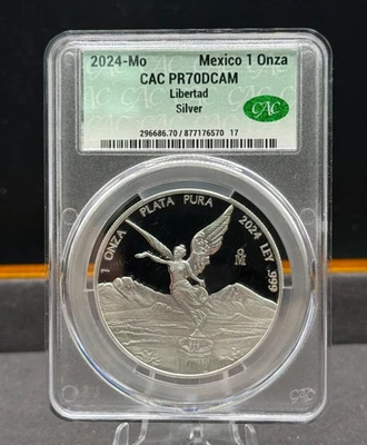 2024 Mo Mexico 1 Onza Libertad Silver CAC PR70 DCAM - Image 1 of 2