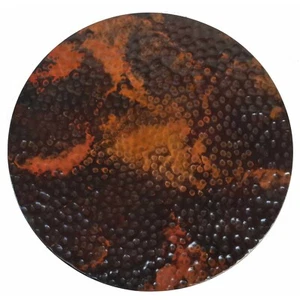 Rainbow Hammered Lacquered Pure Copper Table Top Kitchen Trivet Coaster  - Picture 1 of 2