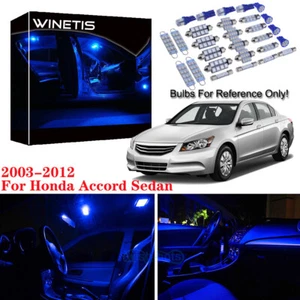 8x Interior Lights Package Blue LED Replacement For Honda Accord 2004-2012 Sedan - Picture 1 of 12