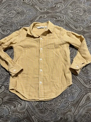 Camisa Janie and Jack 5 Niños Botones Amarillo y Blanco Guinga Manga Larga Foto 1 de 4