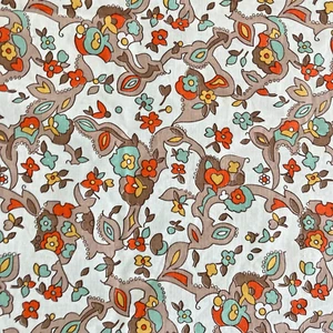 Vintage Fabric Remnant 100cm x 76cm C. 70s/80s Floral Print - Picture 1 of 5