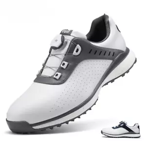 Men Golf Shoes Shoelaces Anti-side Slip Waterproof Men's Soft Sole Sports Shoes - Picture 1 of 14