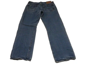 Levi's 501 Jeans Herren 36x34 Blau Denim Button Fly Straight Distressed Batwing - Bild 1 von 14