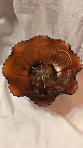 Rare Fenton Carnival Glass Amethyst Round Footed Candy Dish 7 1/2" Across - Picture 1 of 3