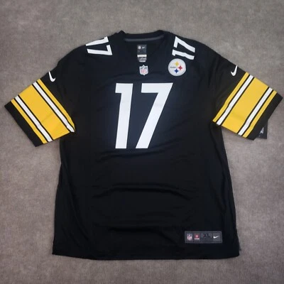 Mike Wallace 匹兹堡钢人队球衣男式 XL 码黑色黄色 #17 耐克 PT5 — 第 1/4 张图片