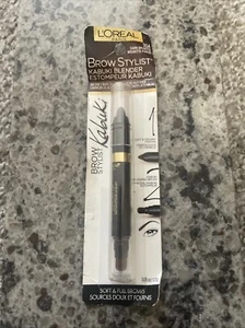 L'Oreal Paris Brow Stylist Kabuki Blender Brow Crayon, 314 Dark Brunette - Picture 1 of 2