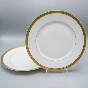 Faberge Limoges France Chaine D'Or Large Dinner Plate Pair- 10 3/4" FREE SHIP - Picture 1 of 13