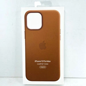 Coque en cuir véritable Apple pour iPhone 12 Pro Max - Selle marron MHKL3ZE/A - Photo 1 sur 6