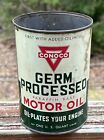 Vintage Conoco Germ Processed Motor Oil 1 Quart Gas Service Station Can