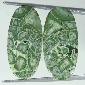 22.00Cts Natural Green Crazy Lace Agate Pair Oval Cabochon Loose Gemstone - Picture 1 of 3