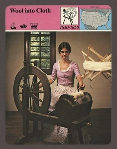 Wool into Cloth  Story of America Daily Life History Card - Picture 1 of 1