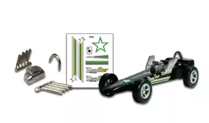 TUBI SCARICO PINECAR DRAG STAR, ROLL BAR, MOTORE CON DECALCOMANIE, P331 - Foto 1 di 3