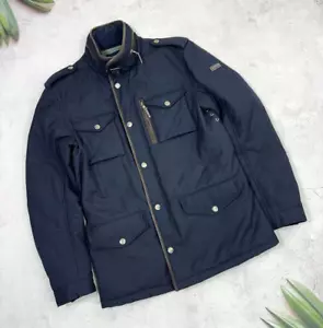 Hacket London Quilted Jacket Wool Fitzgerald Navy Blue tag size S / Actual S - M - Picture 1 of 23